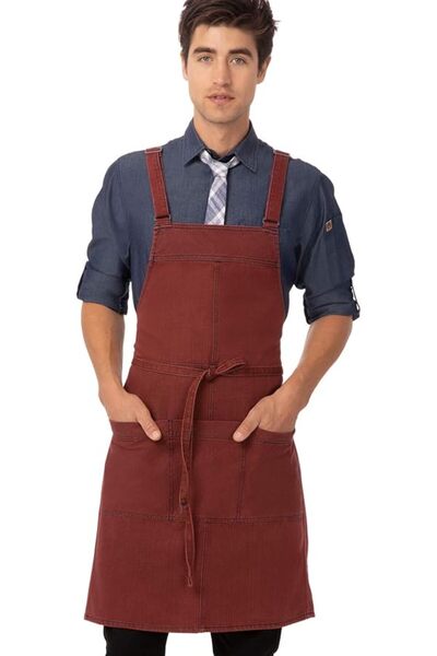 Chef Works مريلة عمل متعددة الاستخدامات للبالغين من الجنسين بتصميم Uptown Cro...