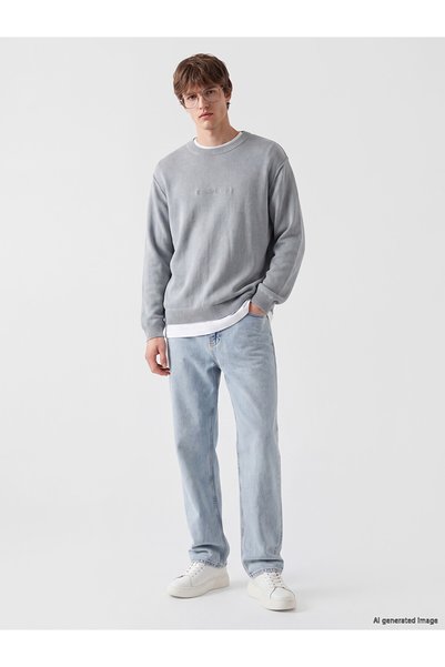 LC Waikiki NEVAVM Farkılıك سروال جينز رجالي من XSIDE Indigo Denim مستقيم وفضف...
