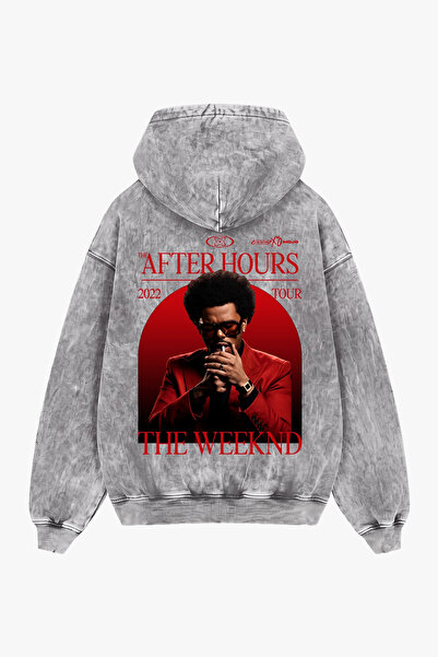 Sekizbiraltı The Weeknd after Hours Printed Washable White Oversize Unisex Ho...