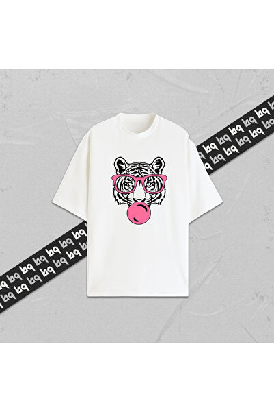 collection of bq Bubble Tiger Unisex Tiger Printed Oversize T-Shirt 100% Cott...