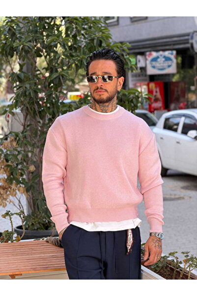manch collection Giesto Crop Pamuk Basic Sweatshirt Fuşya