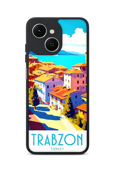 TECNO Spark 40C Compatible Black Sea Patterned Camera Protected Shockproof Case
