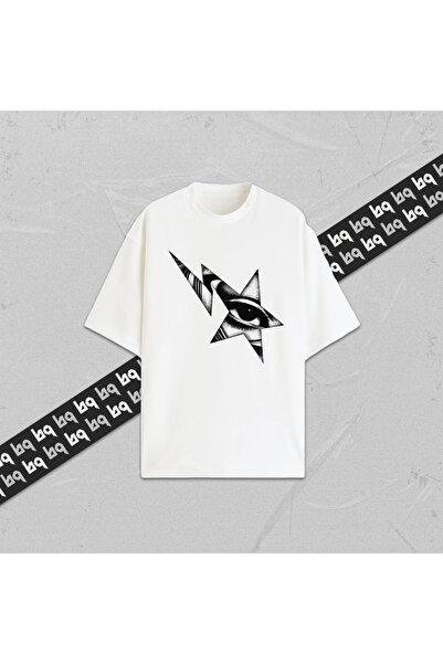 STAR EYE Oversize %100 Pamuklu Unisex Baskılı T-Shirt