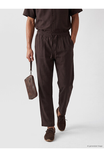 LC Waikiki Lcw Vision Brown Regular Fit Men's Trousers with Nevavm Difference