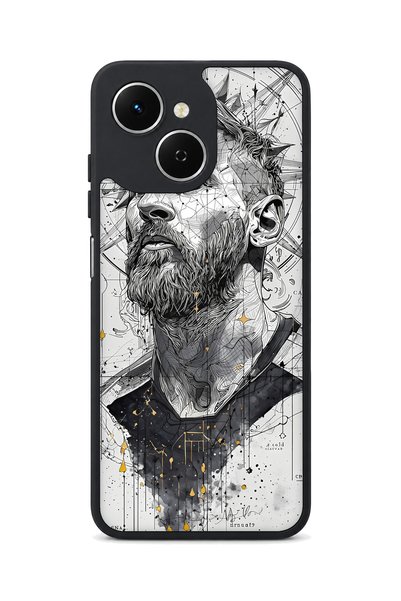 TECNO Spark 40C Compatible Beard Patterned Camera Protected Shockproof Case