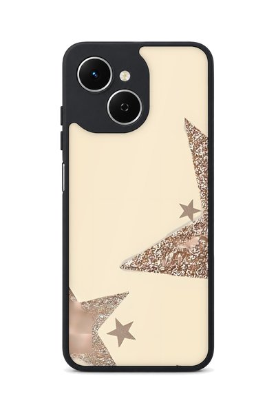 TECNO Spark 40C Compatible Shockproof Case with Glitter Star Pattern and Came...