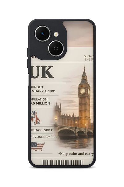 TECNO Spark 40C Compatible Unitedkingdom Patterned Camera Protected Shockproo...