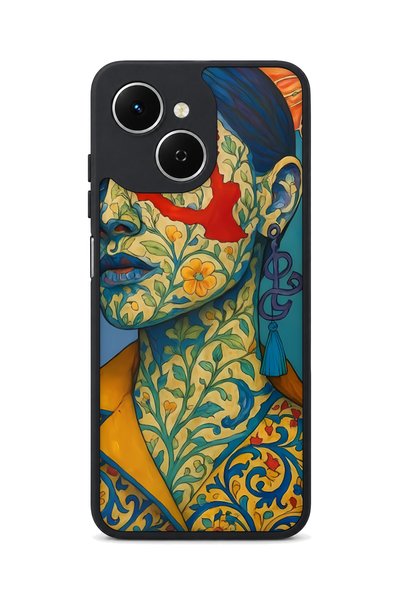 TECNO Spark 40C Compatible Floral Portrait Patterned Camera Protected Shockpr...
