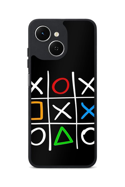 TECNO حافظة مقاومة للصدمات متوافقة مع Spark 40C مع نمط TicTacToe لحماية الكاميرا