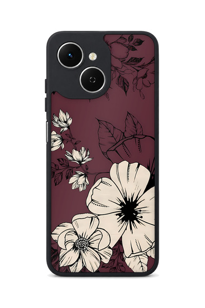 TECNO Spark 40C Compatible Vintageflowers Patterned Camera Protected Shockpro...