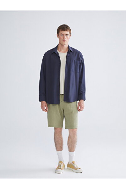 LC Waikiki Nevavm Xside Khaki Comfortable Fit Men's Muslin Shorts with a Diff...