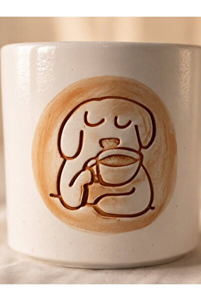 Love Bundles Coffee Hug Dog Patterned Ceramic Mug 200 ml Handleless Coffee Cup - Patterned Mug