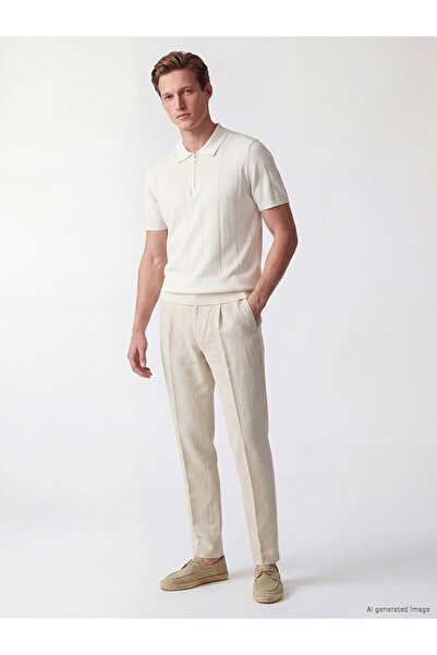LC Waikiki Nevavm with Difference Southblue Beige Regular Fit Men's Pleated T...