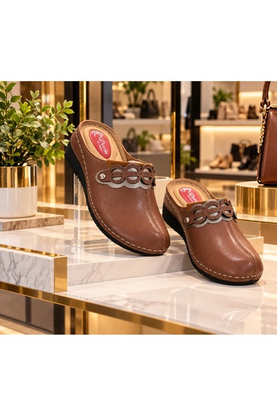 Anotomic Taban Önü Kapalı Etnik Üst Detaylı Rahat Ev Terliği