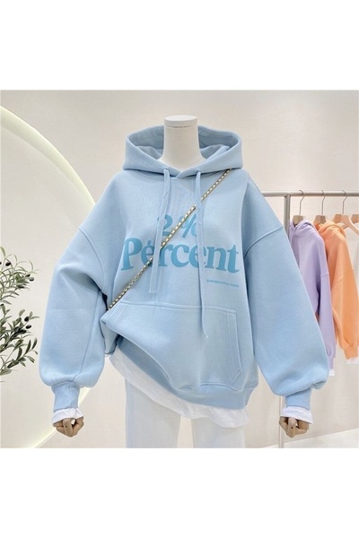 Vordevia 2% Percent Printed Premium Oversize Hooded 3-Yarn Cotton Sweatshirt