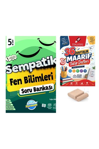 Ünlüler Karması 5.Sınıf Fen Bilimleri Sempatik Soru Bankası+Telefon Tutucu+Ma...