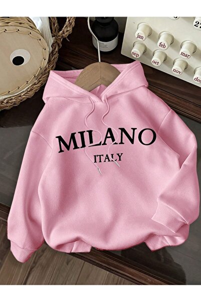Vordevia Milano Printed Premium Oversize Φούτερ με κουκούλα από βαμβάκι 3 κλω...