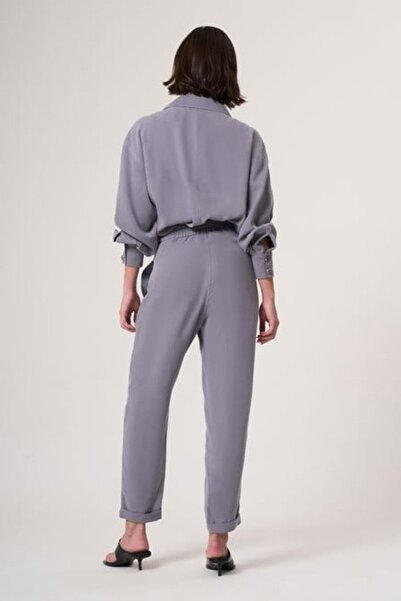 wellwe CESLEY Kadın Gri Tencel Pantolon