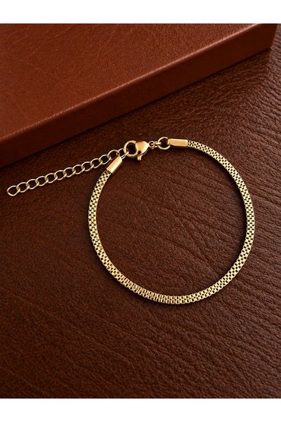 Aida Jewelss Stainless steel double woven bracelet - tarnish resistant - 17+5...