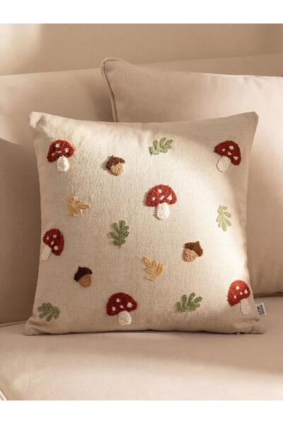 LC Waikiki Mixed Mushroom Embroidered Cushion Cover 45X45 cm (W6)