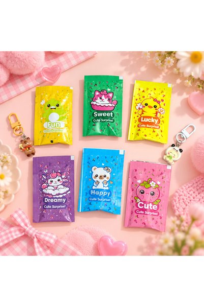 Genel Markalar Sürpriz Mini Figür Charm Anahtarlık Sevimli Kawaii Çanta Süsü ...