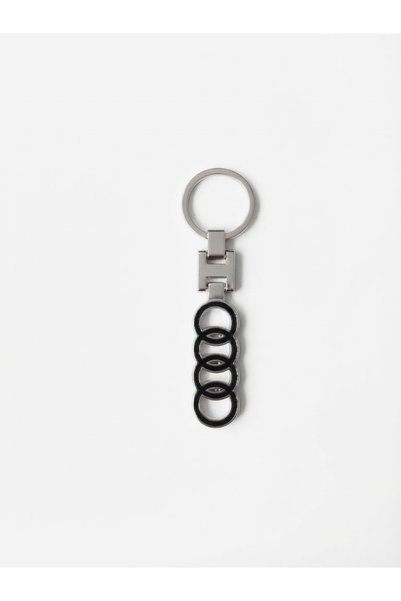 RoseTR Metal Black Keychain Compatible with Audi Accessories A3 A4 A5 A6 Q1 Q3 Q5 Quatro with Audi Logo