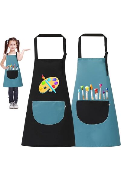 GENERAL Pack of 2 Children's Painting Aprons, Painting Smock Children for 6-1...