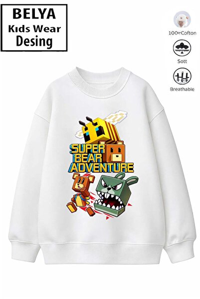 Belya Kids Wear Trend Çocuk Erkek Model Full Fit Oversize Super Bear Design H...