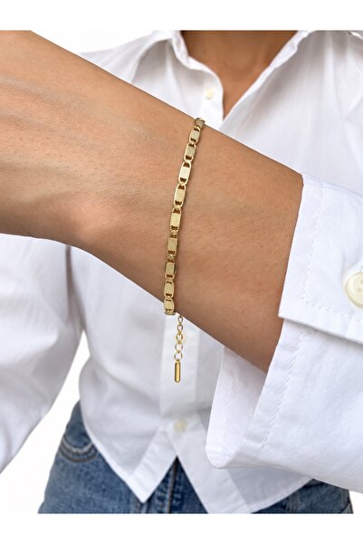 Ressia Deep Textured Singapore Crushed Chain Bracelet
