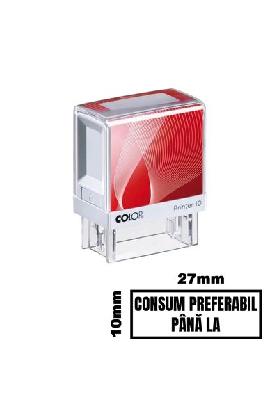 Colop Stampila CONSUM PREFERABIL PANA LA de birou 27x10mm, SO9423579131