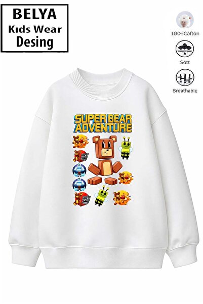 Belya Kids Wear Trend Çocuk Erkek Model Full Fit Oversize Super Bear Design H...