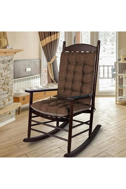 GENERAL ELFJOY Extra Large Rocking Chair Cushion Non-Slip Linen Chair Pads Th...