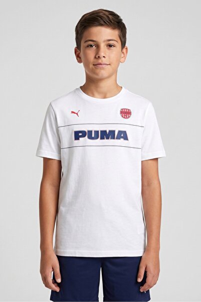 Puma Kids Boy Sportswear Fit Short Sleeve Outdoor T-Shirt, White