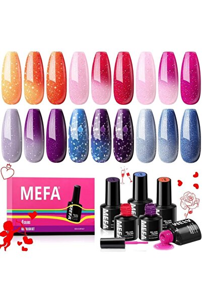 Mefawall طلاء أظافر MEFA بالأشعة فوق البنفسجية بلون أرجواني ربيعي، طلاء جل لل...