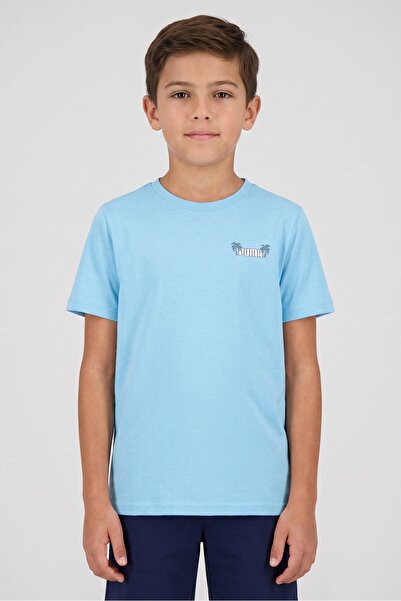 Puma Kids Boy Sportswear Fit Short Sleeve Outdoor T-Shirt, Blue