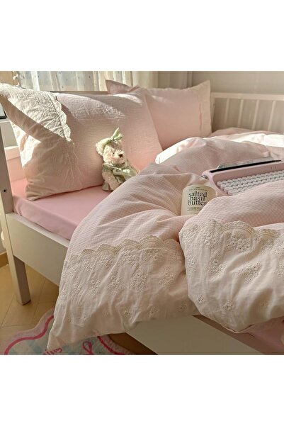 LifeTB Cotton Floral Duvet Cover Queen Girl Pink Flower Bedding Sets Garden S...