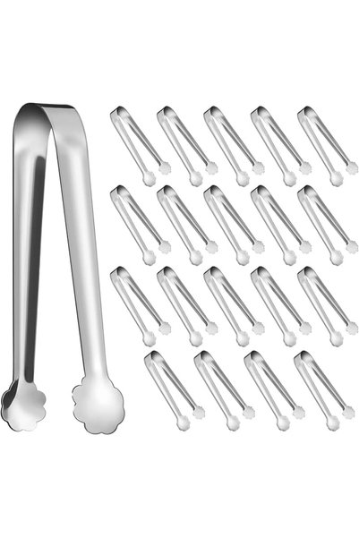 KASTWAVE Mini Serving Tongs, 20-Packs Stainless Steel Sugar Tongs, Stainless ...