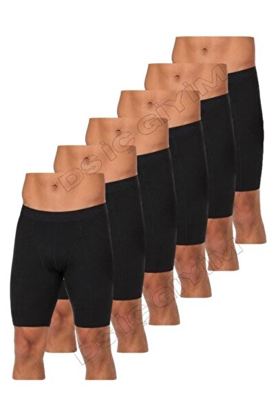 Yıldız Çamaşır 161 Men's Modal Long Black Boxer 6 Pieces
