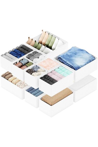GENERAL Drawer Organizer Clothes, 12 Pack Dresser Organizer Bins for Nursery,...