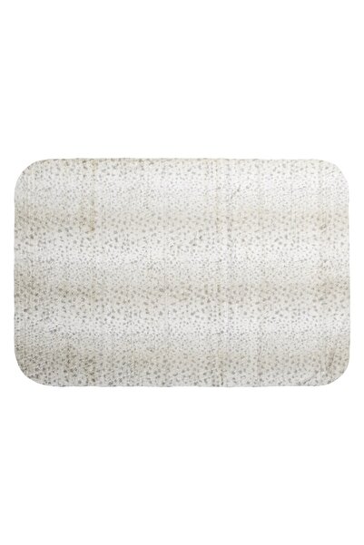 DD SHOP Covoras Decorativ din Imitatie de Blana Bej cu Model Dots 130x90cm