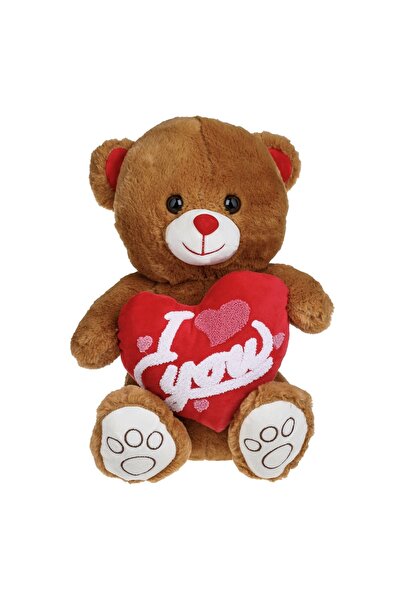 DD SHOP Ursulet de Plus Maro cu Inima Rosie 40cm - Ursi Love, Jucarii