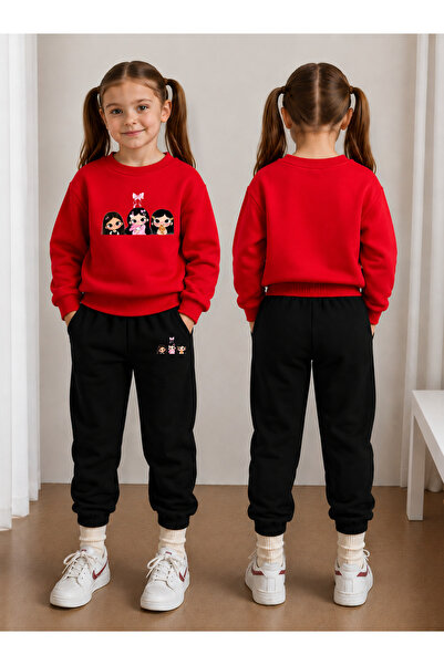 LORVEX Crew Neck Sweatshirt Tracksuit Set for Girls, 2-Piece Printed Top and ...