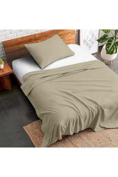 GENERAL Sandy Hotel-Quality Flat Sheet and Pillowcase Set, 2-Piece Bed Sheet ...