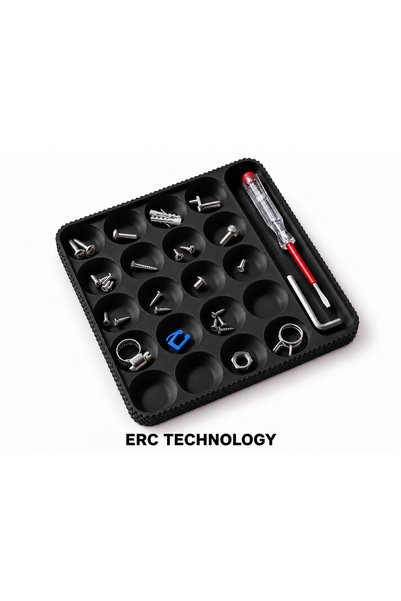 ERCTECH Multi-Compartment Hardware Organizer Tray – Screw, Dowel, and Small Parts Organizer 18X18Cm