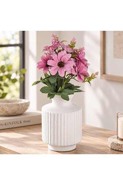 DD SHOP Ghiveci alb flori roz 12x31cm - Ghivece Decorative, Decoratiuni Casa