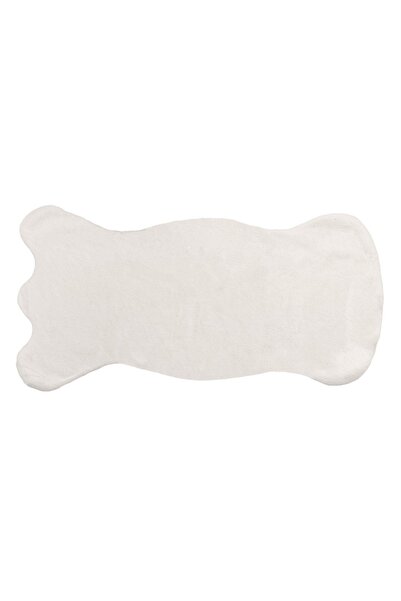 DD SHOP Covoras Decorativ din Imitatie de Blana Rabbit Ecru in Forma de Anima...