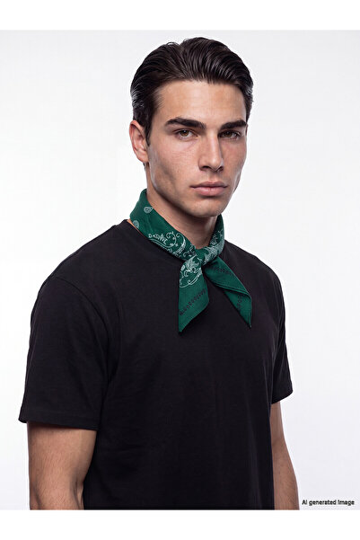 LC Waikiki Nevavm Farkıyla Lcw Accessories Green 100% Cotton Men's Bandana