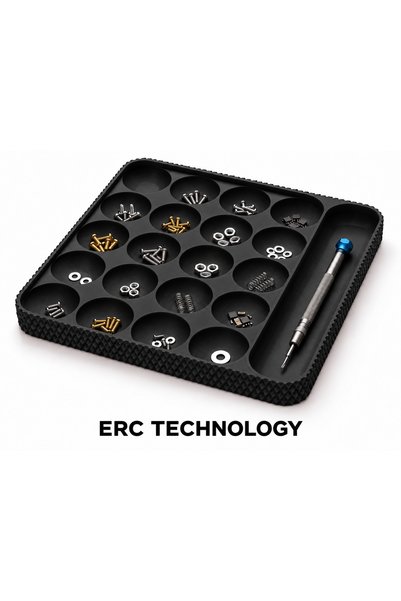 ERCTECH Multi-Compartment Hardware Organizer Tray – Screw, Dowel, and Small Parts Organizer 18X18Cm