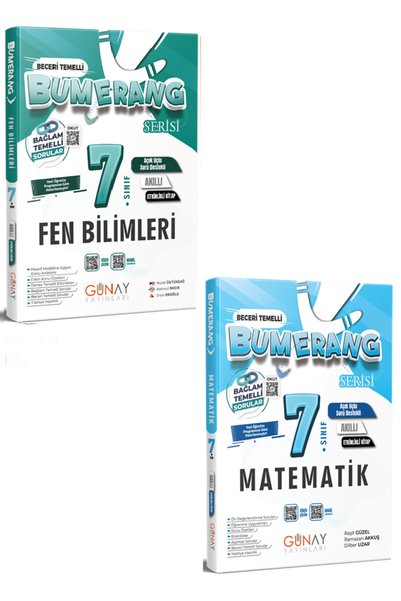 Günay Yayınları 7. Sınıf Bumerang Matematik + Fen Bilimleri Etkinlikli Kitap ...