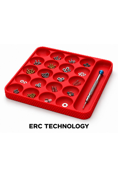 ERCTECH Multi-Compartment Hardware Organizer Tray – Screw, Dowel, and Small Parts Organizer 18X18Cm